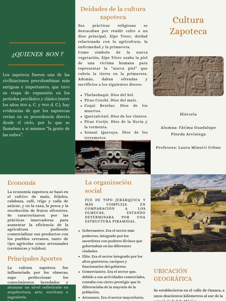 Tríptico de La Cultura Zapoteca PDF