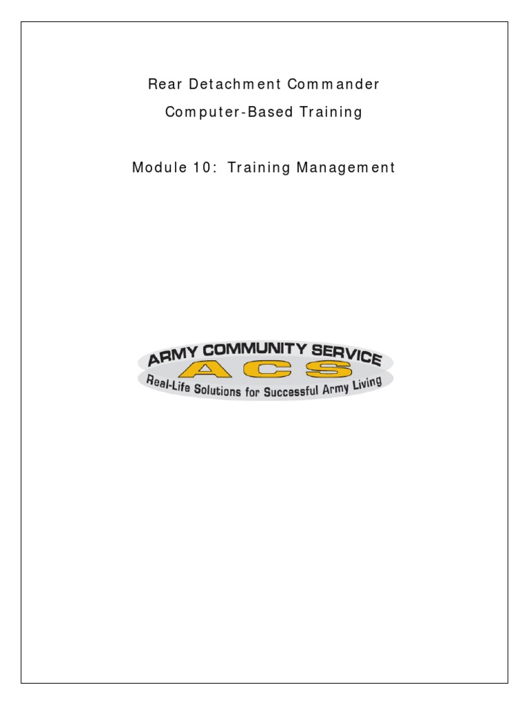 Training Management for Rear Detachment Commanders | PDF | Army ...