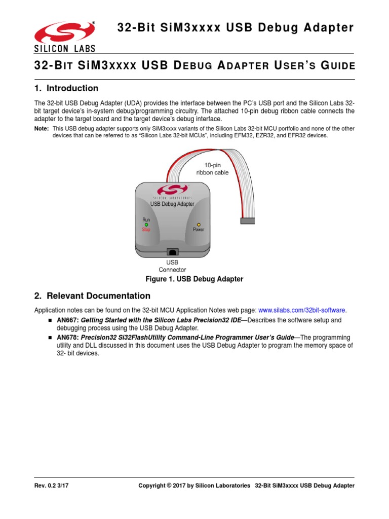32-Bit Sim3Xxxx Usb Debug Adapter: It XXXX Ebug Dapter Ser S Uide | PDF ...