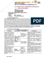 PLANIFICACION DE LA EXPERIENCIA DE APRENDIZAJE 4 - 2° DE CyT