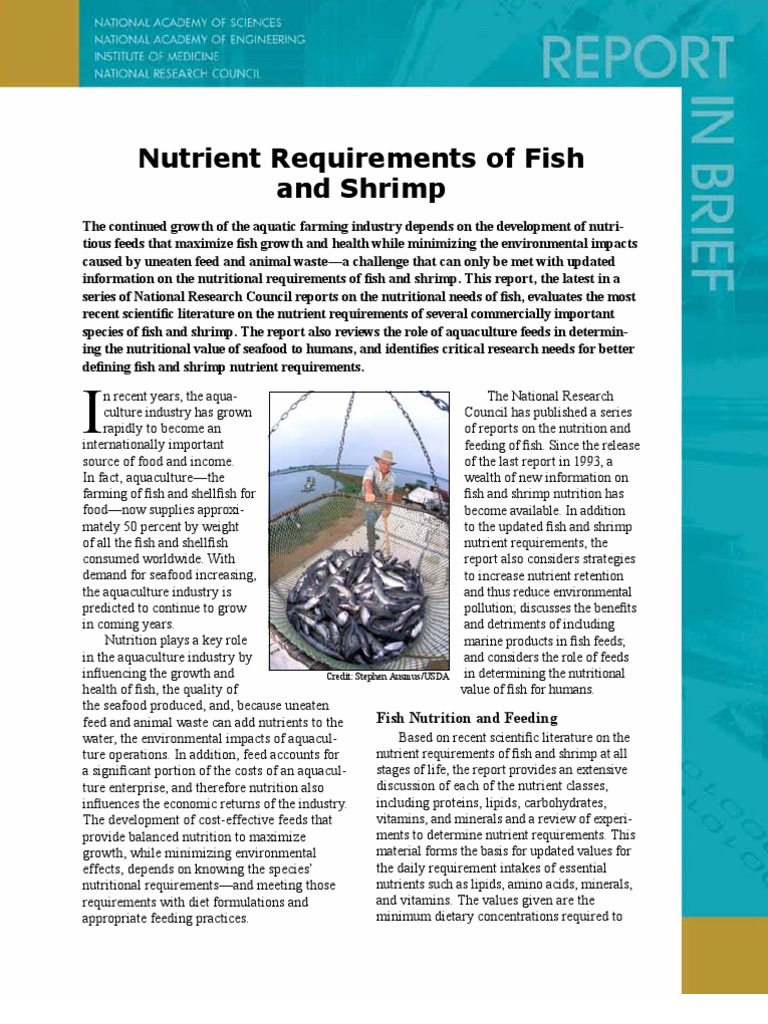 NUTRIENT REQUIREMENTS OF FISH AND SHRIMP 2011 PDF intelligence overview