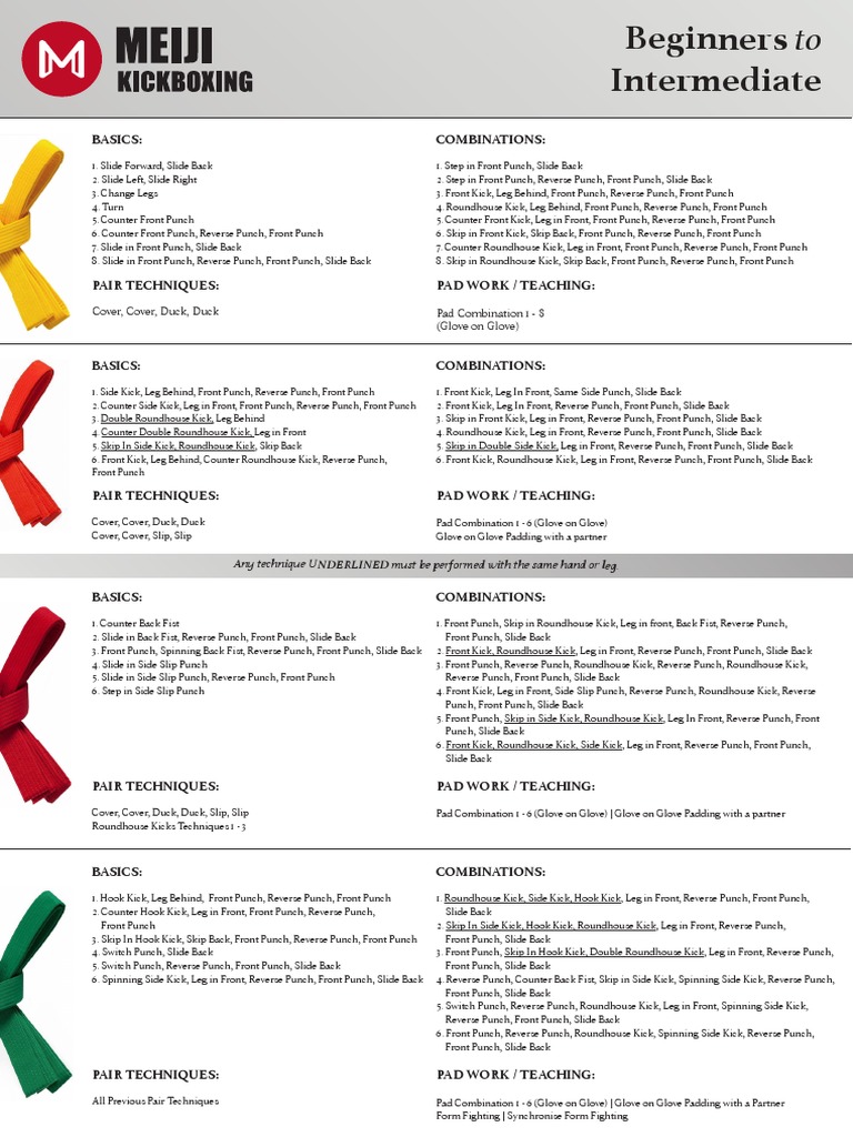 Kickboxing Techniques Guide | PDF | Individual Sports | Combat Sports