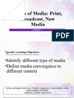 Types of Media: Print, Broadcast, New Media: Lesson 5