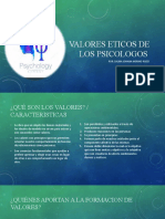 Valores Eticos de Los Psicologos