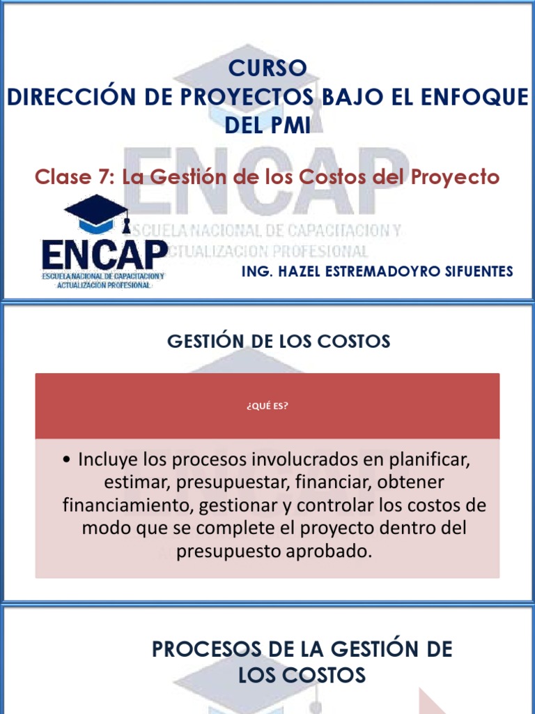 Gestión de Costos en Proyectos PMI | PDF | Presupuesto | Conocimiento ...