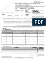 Sworn Statement of Assets, Liabilities and Net Worth (Saln) : Joint Filing Separate Filing Not Applicable