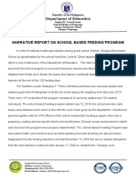 Department of Education: Narrative Report On School Based Feeding Program
