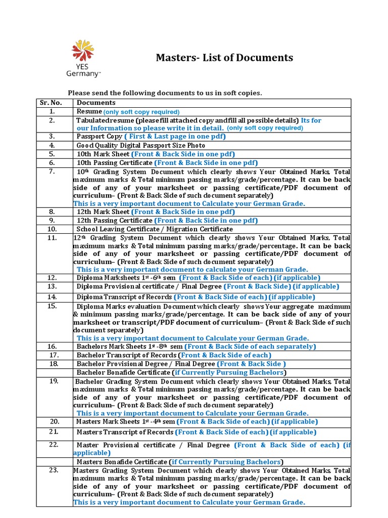 Document Submission Requirements | PDF | Diploma