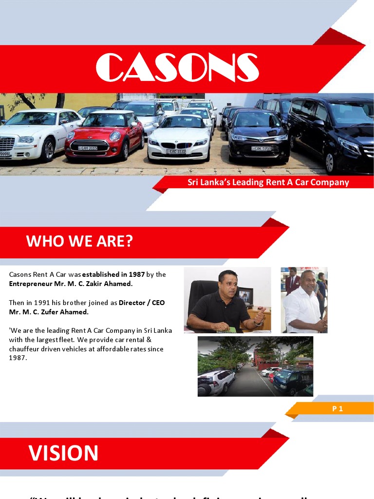 Casons Rent A Car Business Profile PDF Pickup Truck Tourism