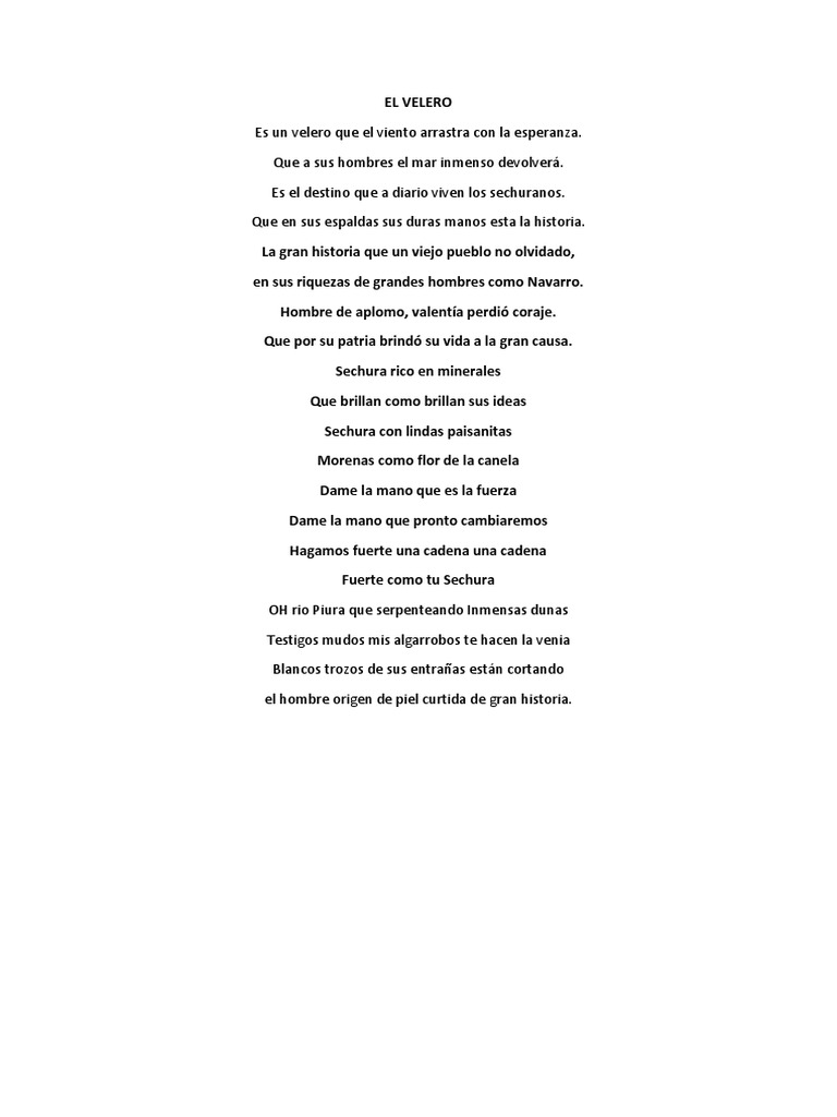 Canción El Velero | PDF
