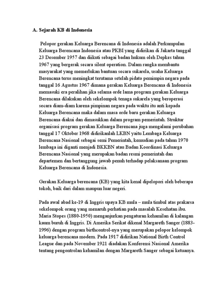 Sejarah KB Di Indonesia  PDF