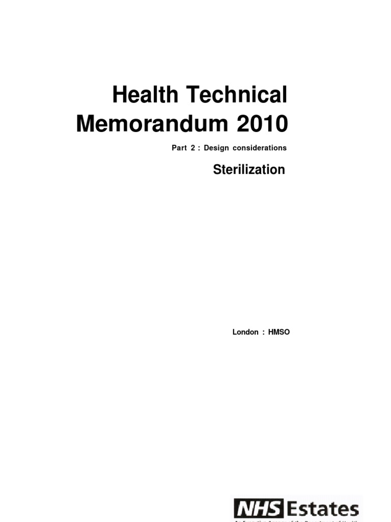 HTM2010 Part2 Sterilization PDF Sterilization (Microbiology