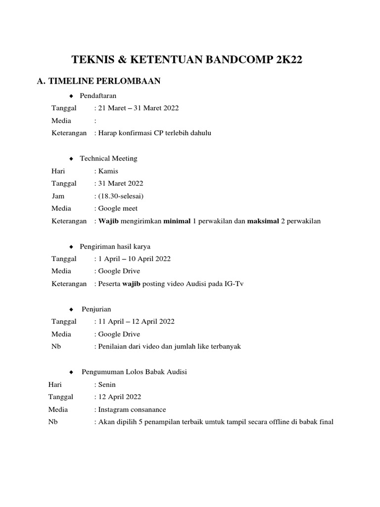 Juknis Bandcomp | PDF
