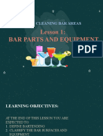 Lesson 1: Bar Parts and Equipment: Unit I: Cleaning Bar Areas