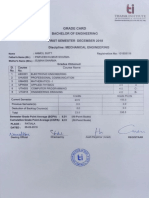 Grade Card: Bachelor of Engineering