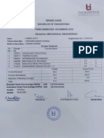 Grade Card: Third Semester December 2019