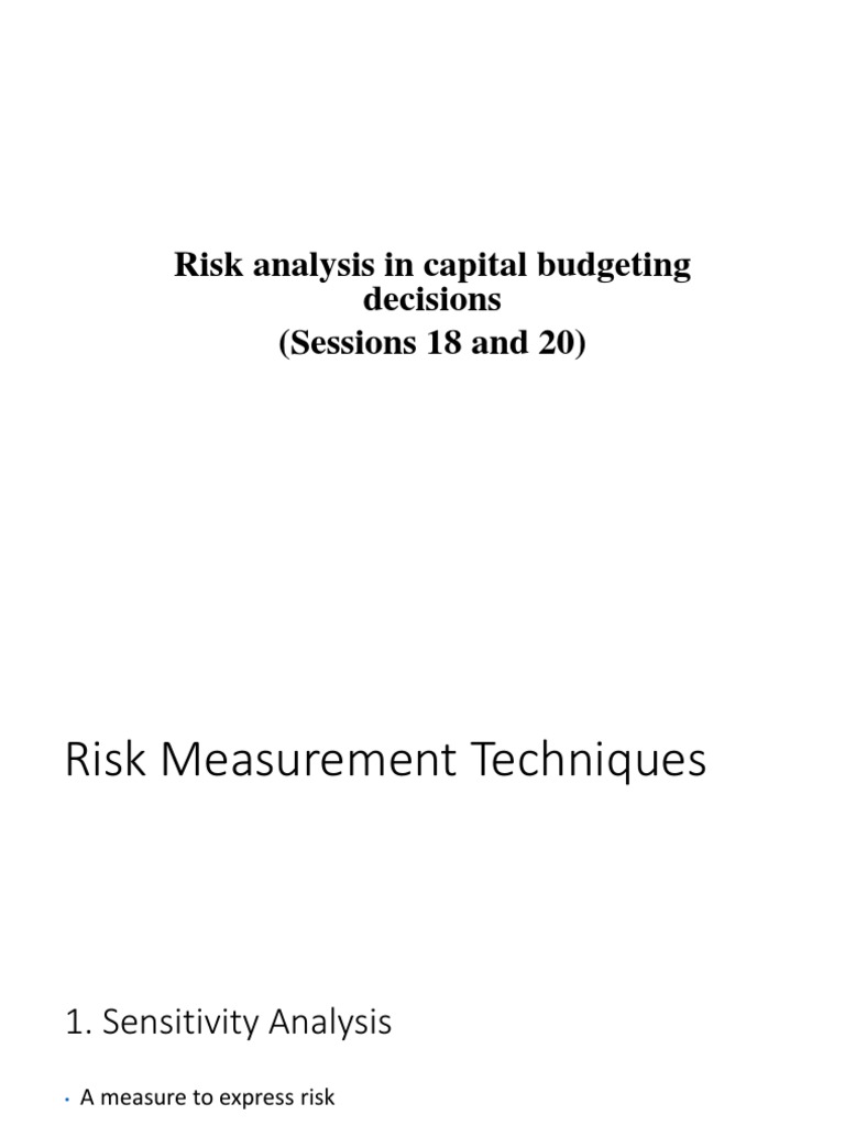 Risk Analysis in Capital Budgeting | PDF | Net Present Value | Internal ...