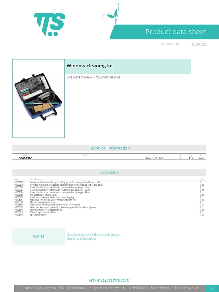 WINDOWGLASS KIT PROD 00008596 enGB PDF Manufactured Goods
