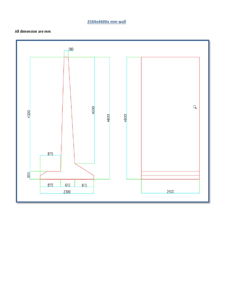 2500x4600x MM Wall: All Dimension Are MM | PDF