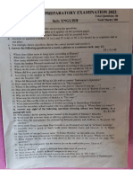2nd PUC English Preparatory Exam Question Paper