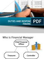 Duties and Responsibilities of Finance Manager