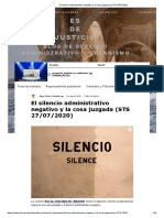 El Silencio Administrativo Negativo y La Cosa Juzgada (STS 27-07-2020)