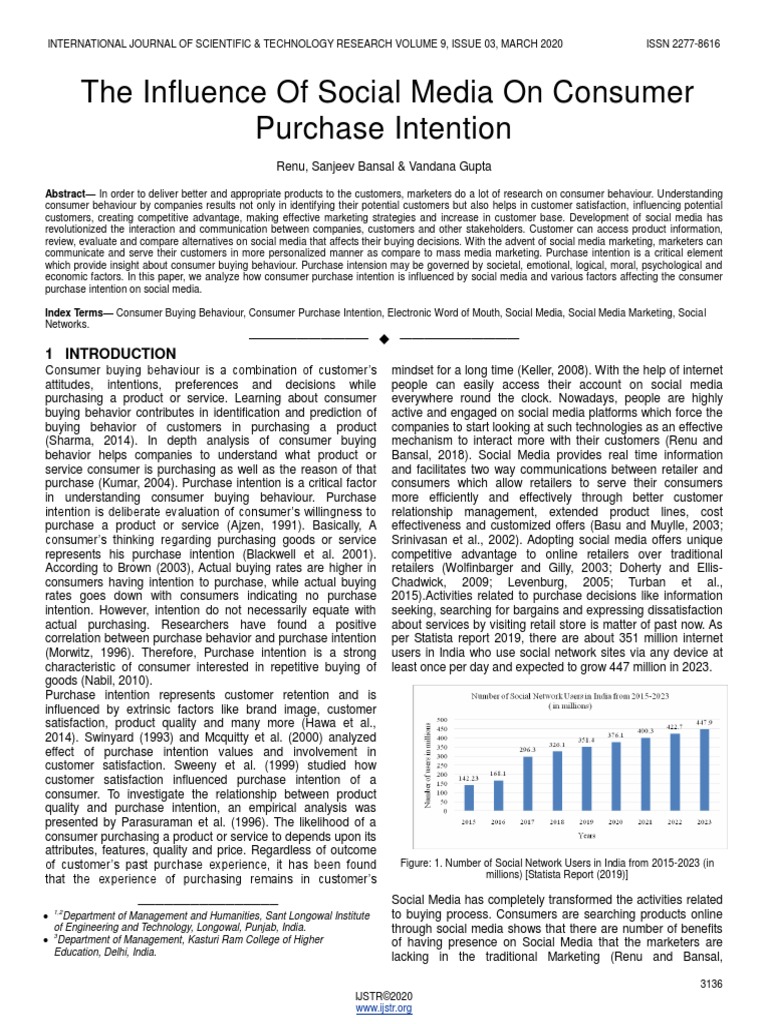 The Influence of Social Media On Consumer Purchase Intention | PDF ...