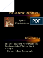 Info Security Technology: Topic 5 Cryptography