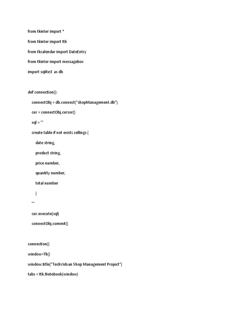 Python Code For Shop Management-WPS Office | PDF | Sql | Software