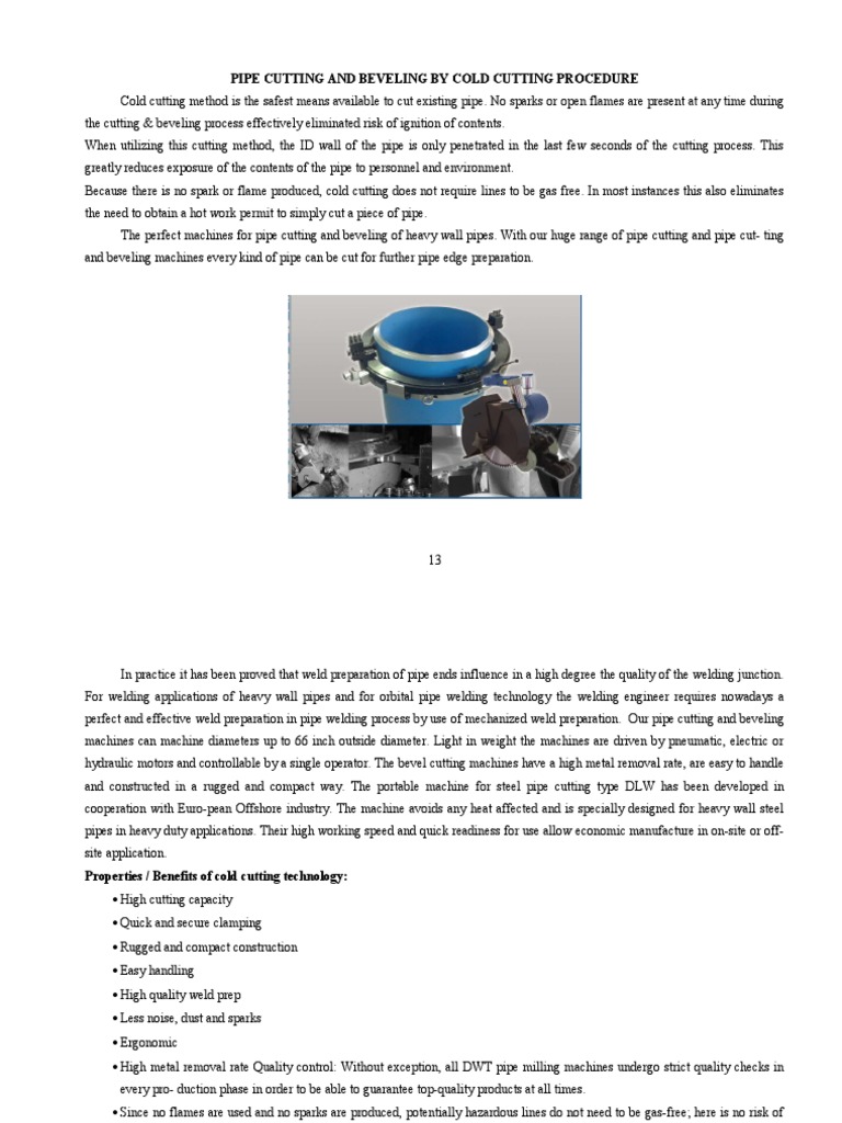 Cold Cutting Pipes An Overview of Pipe Cutting and Beveling by Cold
