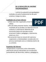 PRINCIPIOS PARA LA REDACCIÓN DEL INFORME Psicopedagogico