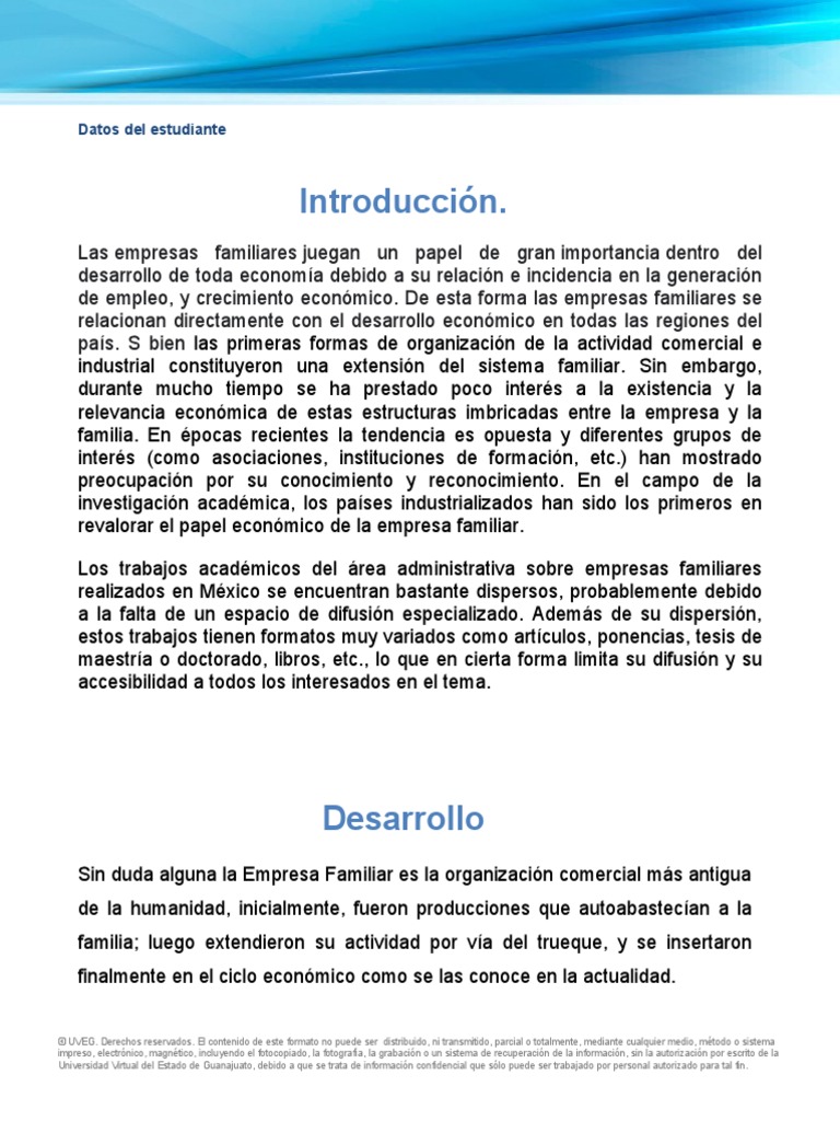 Ensayo La Importancia de Los Negocios Familiares en Las Finanzas de ...