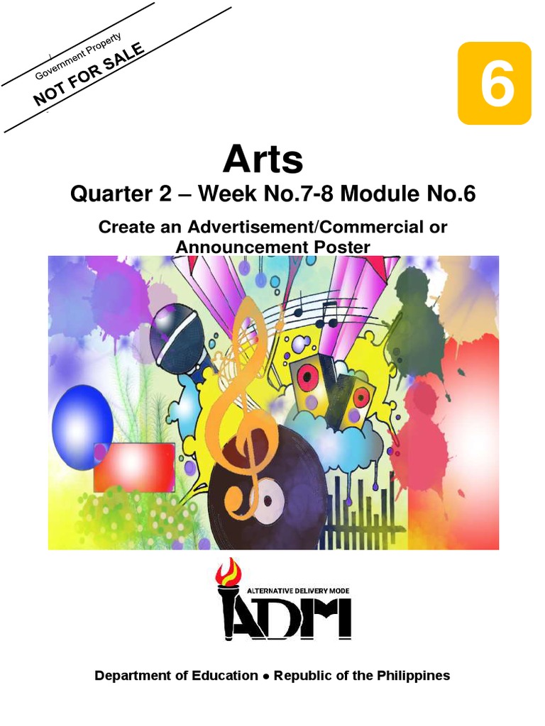 Quarter 2 - Week No.7-8 Module No.6: Create An Advertisement/Commercial ...