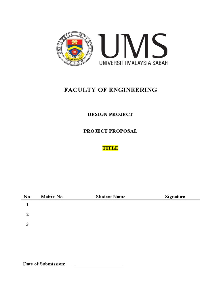 Faculty of Engineering: Design Project Project Proposal Title | PDF ...