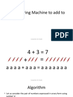 Design Turing Machine To Add To Integers.: Created by C.M. Pandit