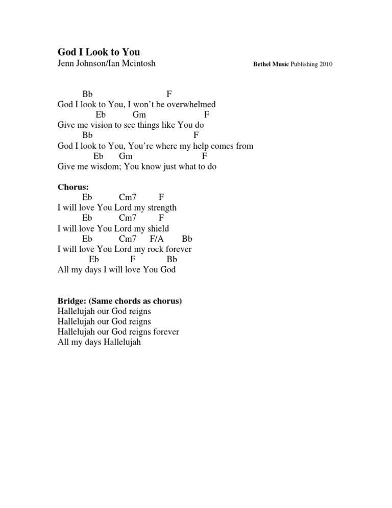 God I Look To You PDF