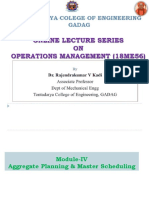 Aggregate Planning and MPS - Module - IV