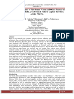 Comparative Analysis of Pipe Borne Water and Other Sources of Water in Gwagwalada Area Council, Federal Capital Territory, Abuja, Nigeria