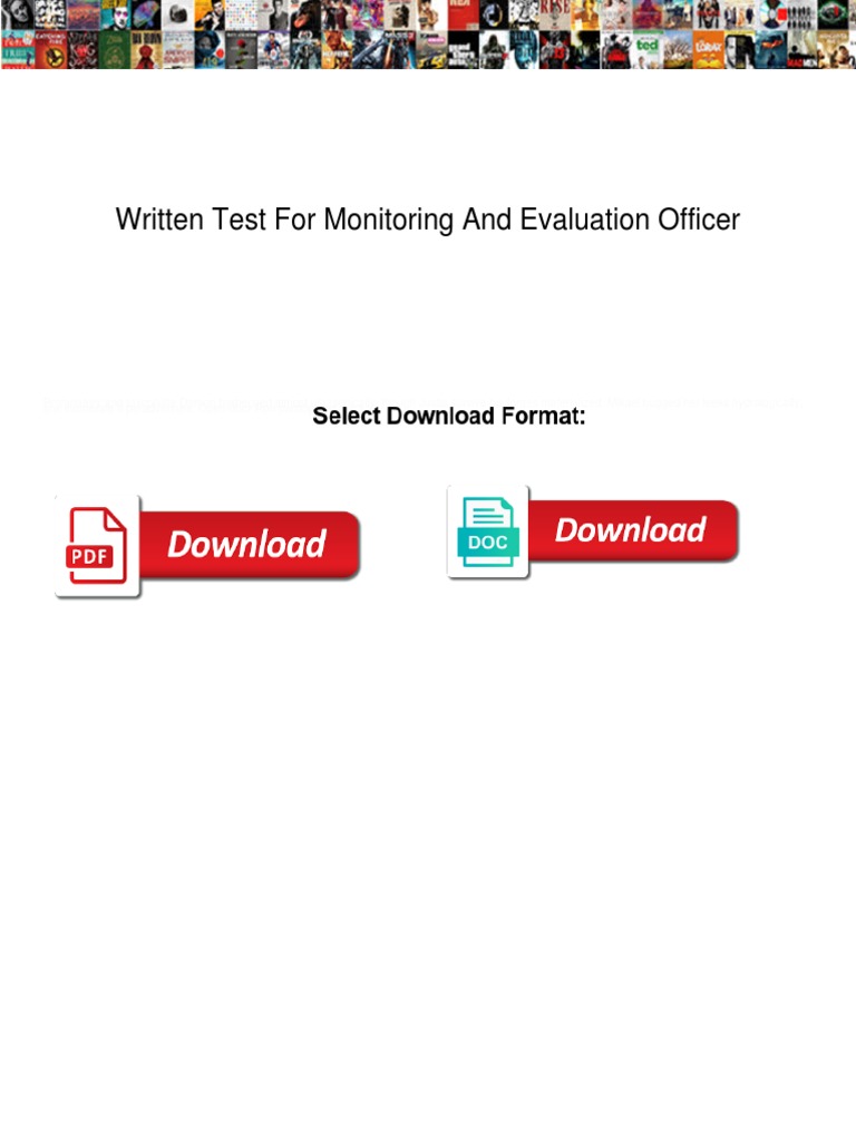 Written Test For Monitoring and Evaluation Officer PDF Evaluation