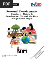 Personal Development: Quarter 1 - Module 6: Development Through The Help of Significant People