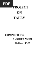 Download Project on Tally by Akshita Modi SN56731676 doc pdf