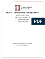 MGT 534 Corporate Governance: (Friday Activity)