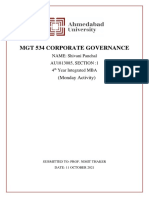 MGT 534 Corporate Governance: (Monday Activity)