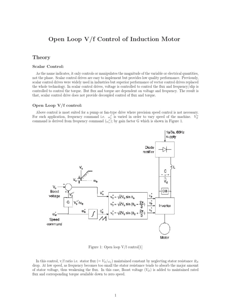 Open Loop V/f Control for Induction Motors | PDF | Electric Motor ...