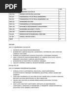 Mechanical Engineering Course Outline