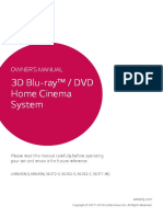 3D Blu-Ray™ / DVD Home Cinema System: Owner'S Manual