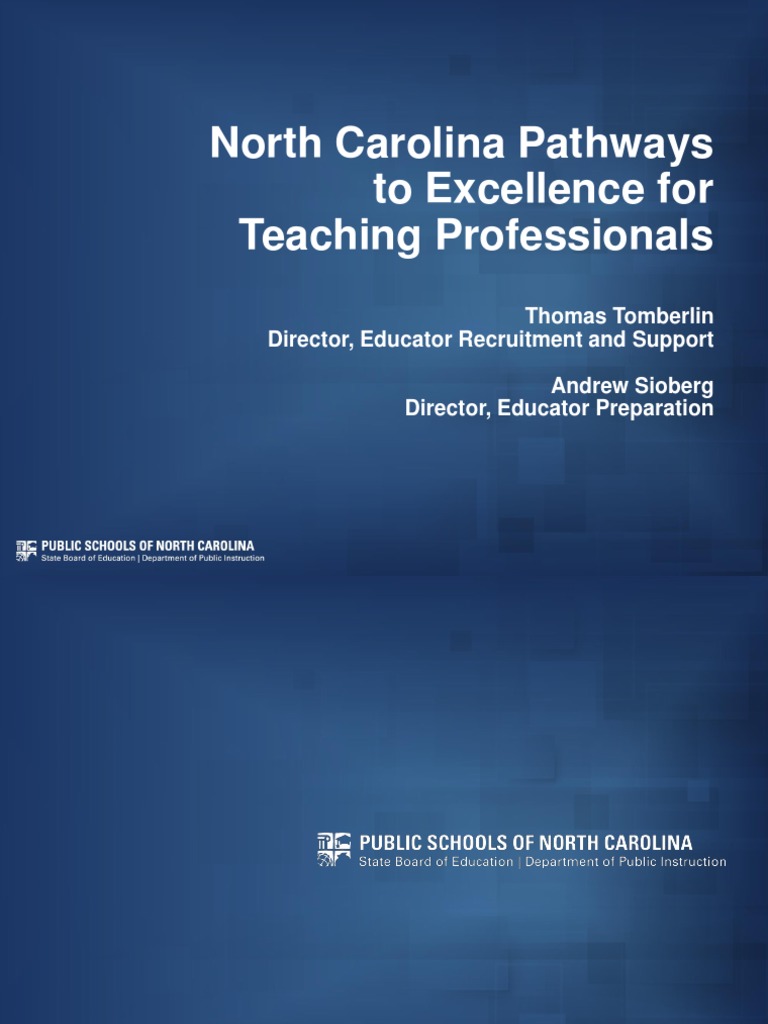 New Proposed North Carolina Teacher Licensure and Compensation Model