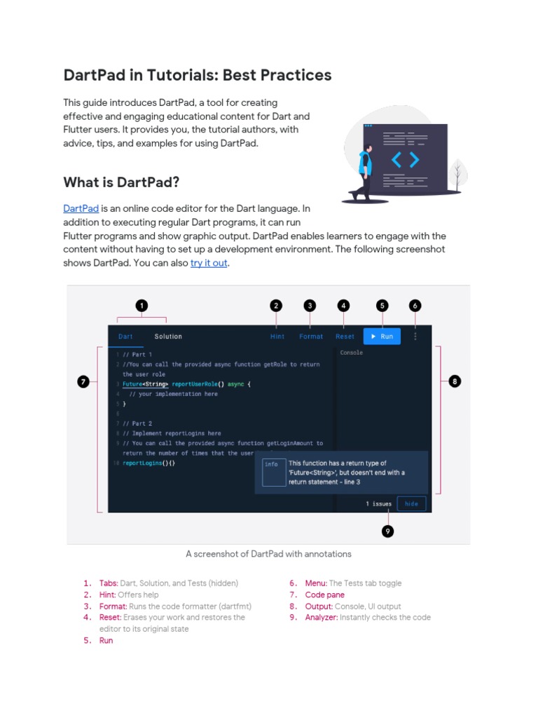 Dartpad in Tutorials: Best Practices | PDF | Learning | Software ...