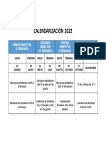 Calendarización 2022