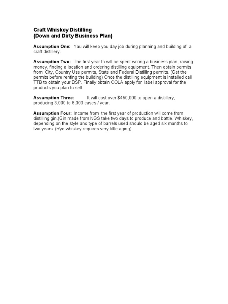 distillery business plan